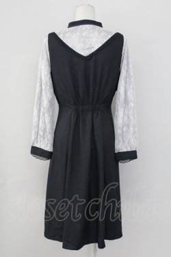 画像2: axes femme POETIQUE / レースデザインフレアワンピース  ネイビー T-25-09-27-013-AX-OP-SA-ZT