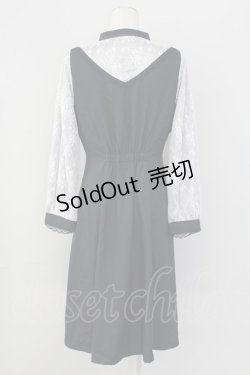 画像2: axes femme POETIQUE / レースデザインフレアワンピース  ネイビー T-25-09-27-013-AX-OP-SA-ZI