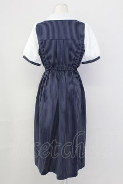 画像2: axes femme / 夜空刺繍襟ドッキングワンピース  ネイビー T-25-09-27-014-AX-OP-SA-ZT
