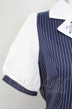 画像4: axes femme / 夜空刺繍襟ドッキングワンピース  ネイビー T-25-09-27-014-AX-OP-SA-ZT