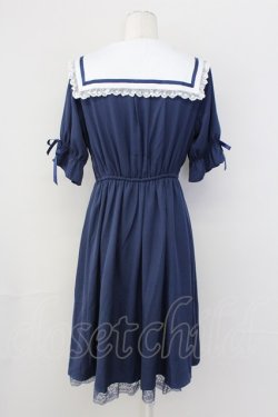 画像2: axes femme POETIQUE / フリルセーラーカラーワンピース  ネイビー T-25-09-27-016-AX-OP-SA-ZT