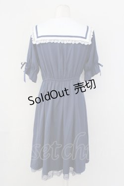 画像2: axes femme POETIQUE / フリルセーラーカラーワンピース  ネイビー T-25-09-27-016-AX-OP-SA-ZI