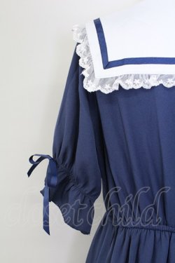 画像3: axes femme POETIQUE / フリルセーラーカラーワンピース  ネイビー T-25-09-27-016-AX-OP-SA-ZT