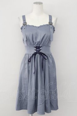 画像1: axes femme POETIQUE / レースアップミニキャミワンピ  ブルー T-25-09-27-017-AX-OP-SA-ZT