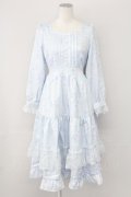 axes femme / SAKURAティアードワンピース  サックス T-25-09-27-018-AX-OP-SA-ZI