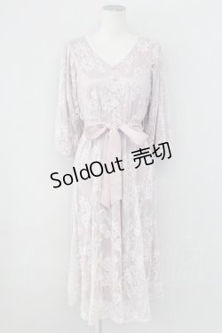 画像1: axes femme / ボリューム袖総レースワンピース  ピンク T-25-09-27-019-AX-OP-SA-ZI