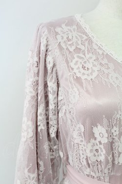画像3: axes femme / ボリューム袖総レースワンピース  ピンク T-25-09-27-019-AX-OP-SA-ZT