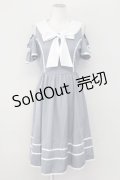 axes femme kawaii / オフショルセーラーワンピース  ブルーグレー T-25-09-27-021-AX-OP-SA-ZI