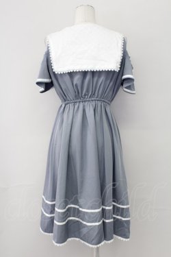 画像2: axes femme kawaii / オフショルセーラーワンピース  ブルーグレー T-25-09-27-021-AX-OP-SA-ZT