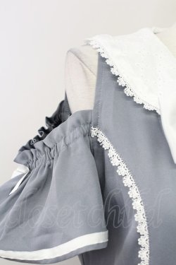 画像3: axes femme kawaii / オフショルセーラーワンピース  ブルーグレー T-25-09-27-021-AX-OP-SA-ZT