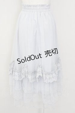 画像2: axes femme / ローズ付ドレープチュールスカート  サックス T-25-09-28-003-AX-SK-SA-ZI