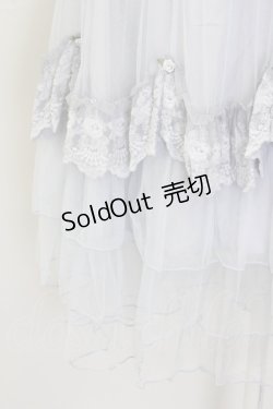 画像3: axes femme / ローズ付ドレープチュールスカート  サックス T-25-09-28-003-AX-SK-SA-ZI