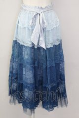 axes femme / グラデカラーレーススカート  ブルー T-25-09-28-004-AX-SK-SA-ZI