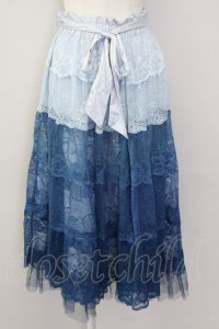 axes femme / グラデカラーレーススカート  ブルー T-25-09-28-004-AX-SK-SA-ZI