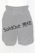 axes femme POETIQUE / フロント編み上げコーデュロイショートパンツ M 黒 T-25-09-28-007-AX-PA-SA-ZI