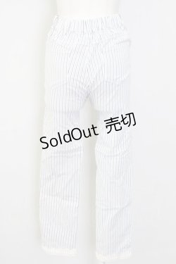 画像2: axes femme / 裾レースストレッチスキニー L 白Ｘ紺 T-25-09-28-010-AX-PA-SA-ZI