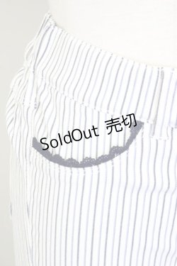 画像3: axes femme / 裾レースストレッチスキニー L 白Ｘ紺 T-25-09-28-010-AX-PA-SA-ZI