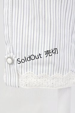 画像4: axes femme / 裾レースストレッチスキニー L 白Ｘ紺 T-25-09-28-010-AX-PA-SA-ZI