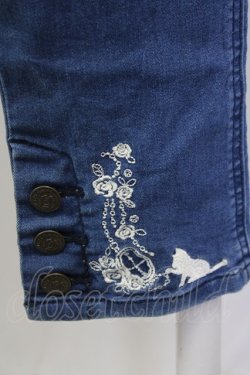 画像4: axes femme / ねこ刺繍デニムパギンス  青デニム T-25-09-28-011-AX-PA-SA-ZT