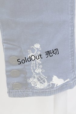 画像4: axes femme / ねこ刺繍デニムパギンス  青デニム T-25-09-28-011-AX-PA-SA-ZI