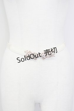 画像1: axes femme / リボンゴムベルト  ピンクＸ白 T-25-09-28-012-AX-BL-SA-ZI