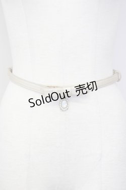 画像1: axes femme / リボンパールビジューモチーフゴムベルト  アイボリーＸ白 T-25-09-28-013-AX-ZA-SA-ZT0213S