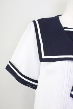 画像5: Amavel / セーラー襟半袖ブラウス  白Ｘネイビー T-25-09-28-001-CA-BL-SA-ZI