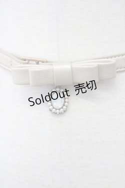 画像3: axes femme / リボンパールビジューモチーフゴムベルト  アイボリーＸ白 T-25-09-28-013-AX-ZA-SA-ZT0213S