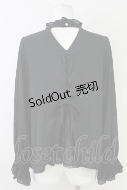 画像2: axes femme / バックシャンブラウスプルオーバー  黒 T-25-10-01-019-AX-BL-HS-ZS