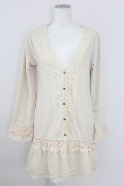 画像1: axes femme / レーシー切替ロングカーデ  キナリ T-25-10-01-020-AX-TO-HS-ZT