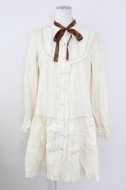 画像1: axes femme / ピンストライプ柄シャツチュニ  キナリ T-25-10-01-021-AX-OP-HS-ZT