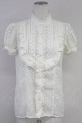 axes femme / ドビードット半袖ブラウス  オフ T-25-10-01-003-AX-BL-HS-ZS