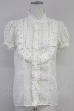 画像1: axes femme / ドビードット半袖ブラウス  オフ T-25-10-01-003-AX-BL-HS-ZT