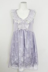axes femme / チュール重ね結晶柄チュニ  ラベンダー T-25-10-01-023-AX-OP-HS-ZS