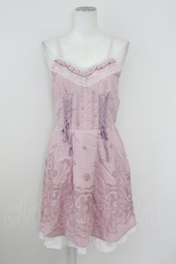 画像1: axes femme / オパール花パネルフレアーワンピース  ピンク T-25-10-01-024-AX-SK-HS-ZT