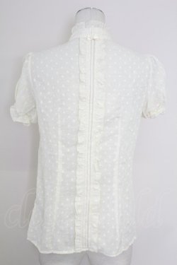 画像2: axes femme / ドビードット半袖ブラウス  オフ T-25-10-01-003-AX-BL-HS-ZT