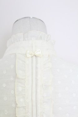画像3: axes femme / ドビードット半袖ブラウス  オフ T-25-10-01-003-AX-BL-HS-ZT