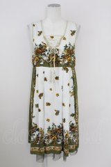 axes femme / プリントチュニック  オフｘカーキ T-25-10-01-026-AX-TO-HS-ZS