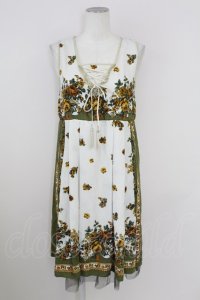 axes femme / プリントチュニック  オフｘカーキ T-25-10-01-026-AX-TO-HS-ZS