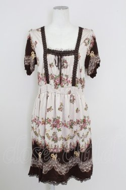 画像1: axes femme / リボンローズウエストシャーリングワンピース  キナリ T-25-10-01-027-AX-OP-HS-ZT