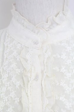 画像4: axes femme / ドビードット半袖ブラウス  オフ T-25-10-01-003-AX-BL-HS-ZT