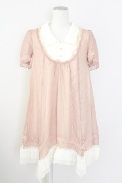 画像1: axes femme / イレヘムブロッキングチュニ  ピンクｘオフ T-25-10-01-029-AX-TO-HS-ZT