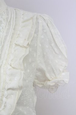 画像5: axes femme / ドビードット半袖ブラウス  オフ T-25-10-01-003-AX-BL-HS-ZT