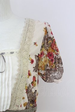 画像3: axes femme / 蝶プリントシフォンワンピース  ベージュ T-25-10-01-031-AX-OP-HS-ZT