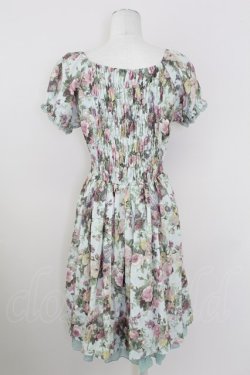 画像2: axes femme / 花柄オフショルワンピース  グリーン T-25-10-01-035-AX-OP-HS-ZT