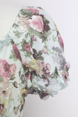 画像3: axes femme / 花柄オフショルワンピース  グリーン T-25-10-01-035-AX-OP-HS-ZT