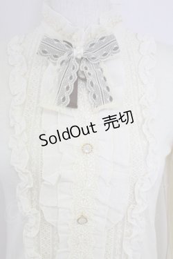 画像3: axes femme / リボンブローチ付きブラウス風プルオーバー  キナリ T-25-10-01-005-AX-TO-HS-ZS