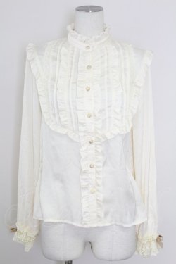 画像1: axes femme / 袖プチバラ使いボウタイブラウス  キナリ T-25-10-01-009-AX-BL-HS-ZT