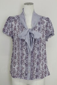 axes femme / オーナメント柄ブラウス  ラベンダー T-25-10-01-011-AX-BL-HS-ZS