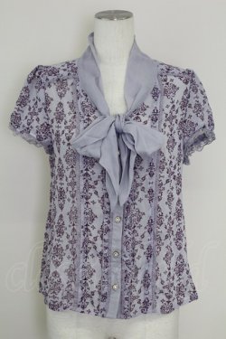 画像1: axes femme / オーナメント柄ブラウス  ラベンダー T-25-10-01-011-AX-BL-HS-ZT
